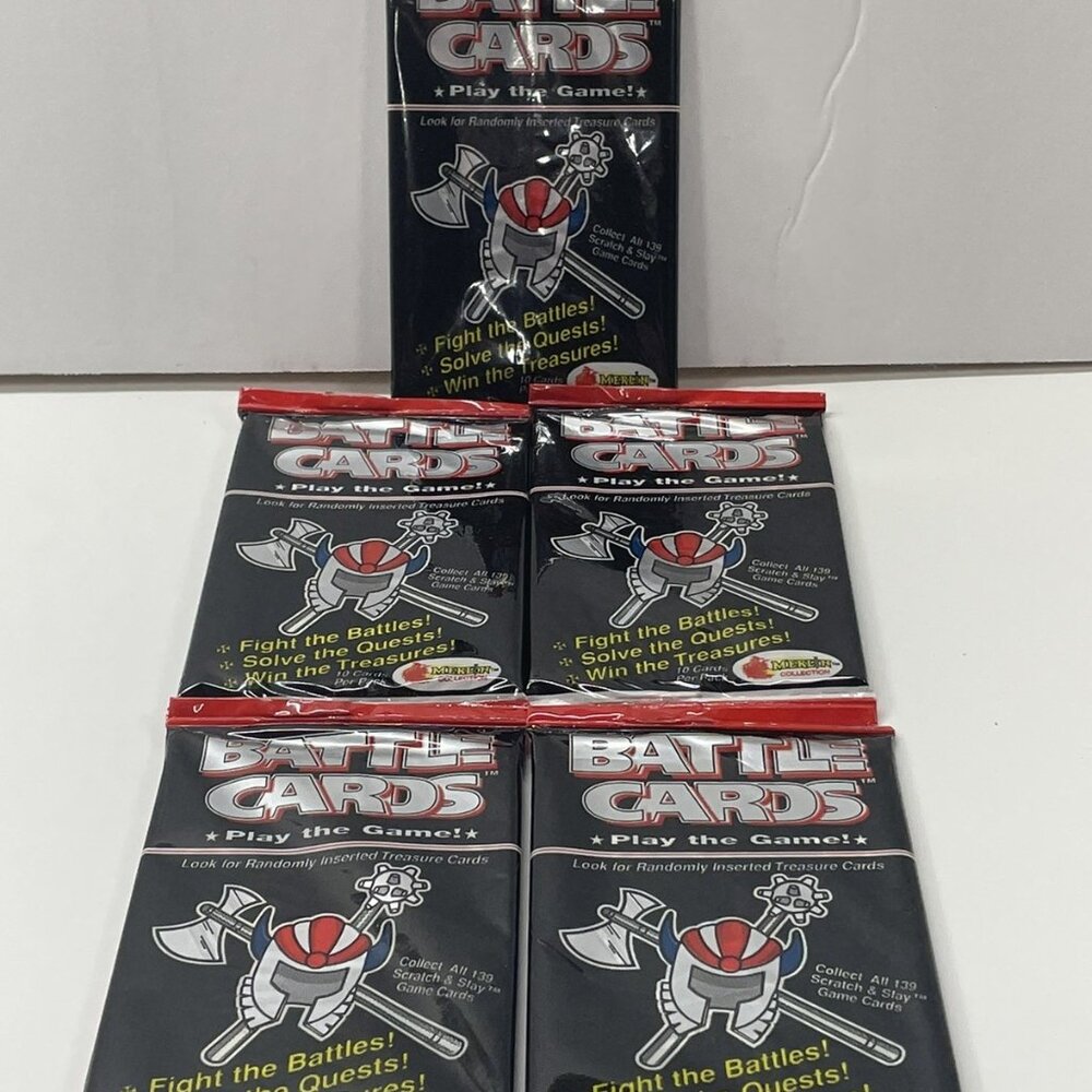 Vintage 1993 Battle Cards Unopened 5 Trading Card Packs, Fun Rip.